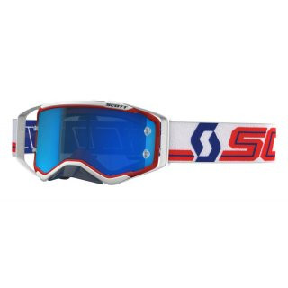 Scott Prospect Goggles electric blue chrome works Motocross Enduro Brille rot/wei