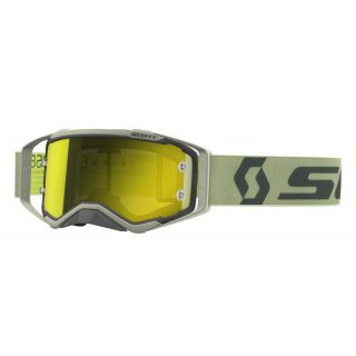 Scott Prospect Goggles yellow chrome works Motocross Enduro Brille grau/beige