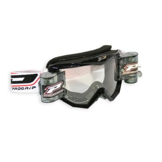 Progrip 3208 Goggles Motocross Enduro Brille mit Roll Off System schwarz/wei