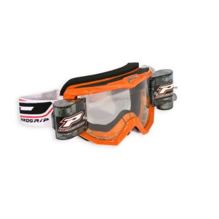 Progrip 3208 Goggles Motocross Enduro Brille mit Roll Off System orange/wei