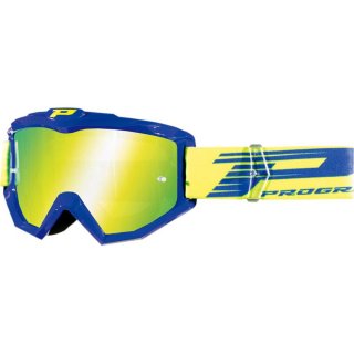 Progrip 3201 Multilayered Atzaki Goggles Motocross Enduro Brille blau/neongelb