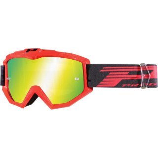 Progrip 3201 Multilayered Atzaki Goggles Motocross Enduro Brille rot/schwarz