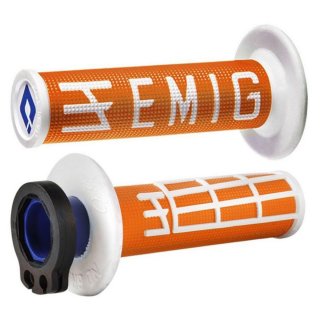 ODI EMIG RACING V2 Lock-On Grips Griffe Griffgummis Lenkergriffe orange/wei