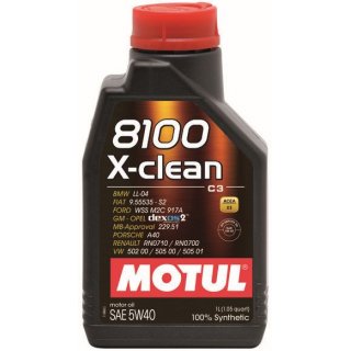 Motul 8100 X-Clean 5W40 Synthetisches Motorenl 1Liter Flasche
