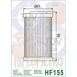 Hiflo lfilter HF155 passt an KTM LC4 ab87, EXC SX SMR 00-07 Quad XC 450 525