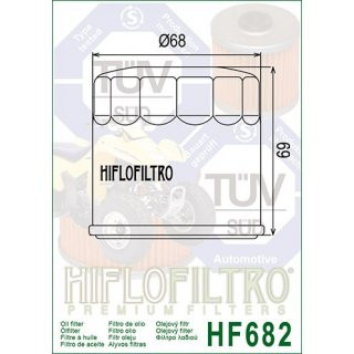 Hiflo lfilter HF682 passt an Hyosung TE 450 S Sport, Goes G 450 520 625 725