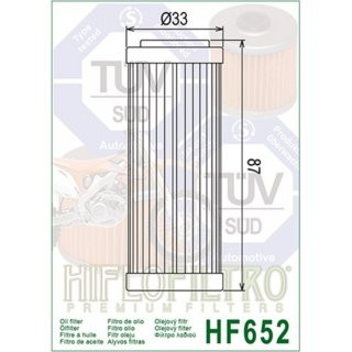 Hiflo lfilter HF652 passt an KTM EXC 250 ab14 350 ab12 400 450 500 530