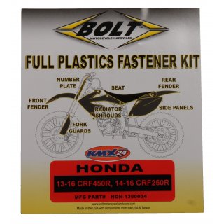 Bolt Schraubenkit Plastikteile passt an Honda CRF 250 14-17, 450 13-16