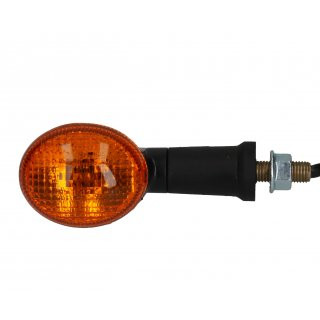 kmx24 Mini-Blinker oval M10 12V/10W schwarz/orange 50x43mm