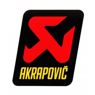 Akrapovic Auspuffsticker Aufkleber 90x95mm hitzefest schwarz/rot/gelb