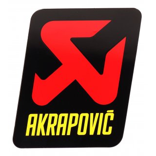 Akrapovic Auspuffsticker Aufkleber 75x70mm hitzefest schwarz/rot/gelb