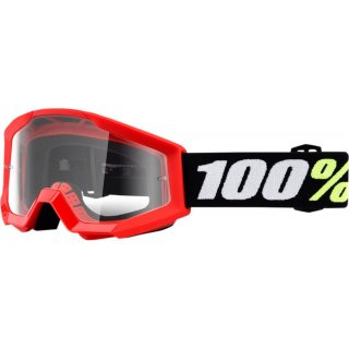100% Strata Mini Grom Red Goggles Kinder Motocross Enduro...