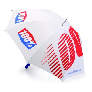 100% Umbrella Regenschirm wei/rot/blau
