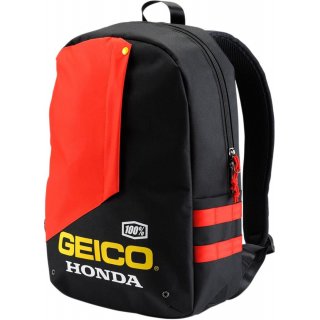 100% Geico Honda Haversack Motorrad Rucksack Freizeitrucksack schwarz/rot