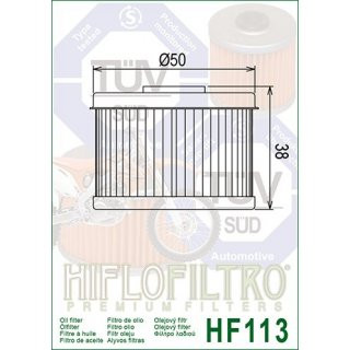 Hiflo lfilter HF113 passt an Honda TRX 300-520 CBF VT XL Adly/Herchee 300