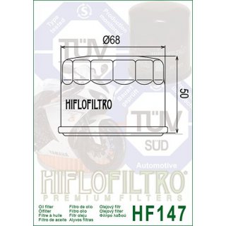 Hiflo lfilter HF 147 passt an Kymco MXU UVX Yamaha FZS XVS YFM