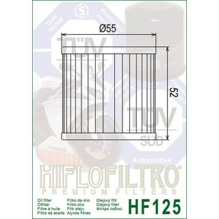 Hiflo lfilter HF 125 passt an Kawasaki GPZ 305 84-89 Z 250 79-83 305 A GP 83