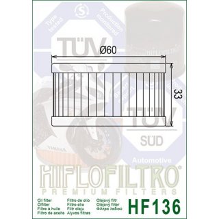Hiflo lfilter HF 136 passt an Beta Mash Suzuki DR GN GNX GS TU VL