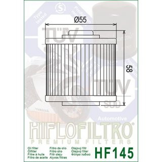 Hiflo lfilter HF 145 passt an Aorilia Derbi MZ/MUZ Sachs Yamaha