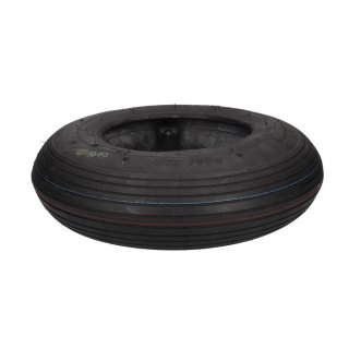 Deli Tire Reifen+Schlauch 4.80/4.00-8 (400x100) S-379 6PR Rillen Profil Ventil TR13