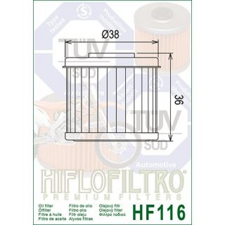 Hiflo lfilter HF116 passt an HM Moto CRE-F R 250 04-09 450 02-13