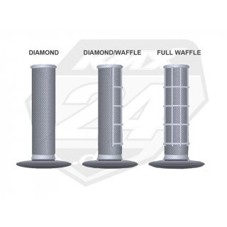 Renthal Griffe Offroad Duallayer Diamond Half Waffle Soft grau/rot