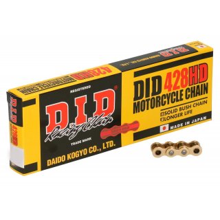 DID 428 HD Standard Motorrad Kette G&G gold/gold Clipschloss