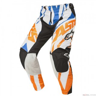 Alpinestars Techstar Motocross MX Enduro Hose orange/wei/blau