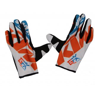 Gravity-FX Gloves Motocross MX Enduro Handschuhe wei/orange/blau
