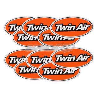 Twin Air Oval Decal Aufkleber Sticker-Set 82x42mm orange/wei/schwarz 10 Stck